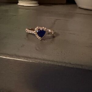 Pandora gold Ring with Blue Heart